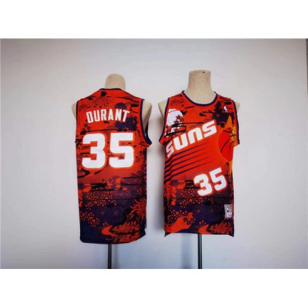 Men's Phoenix Suns #35 Kevin Durant Red Throwback Swingman Stitched Jersey