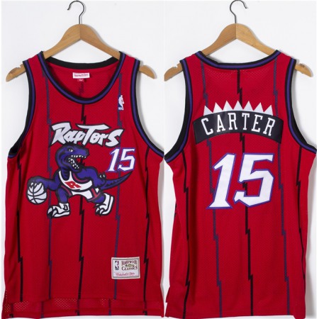 Men's Toronto Raptors #15 Vince Carter Red Throwback Stitched Jersey