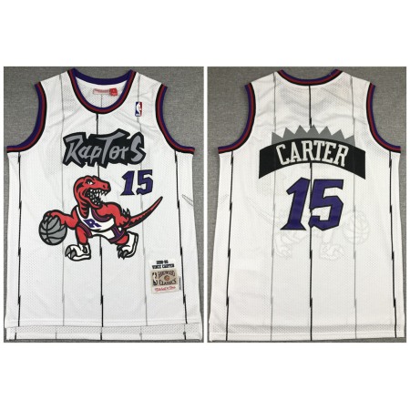 Men's Toronto Raptors #15 Vince Carter White Throwback Stitched Jersey