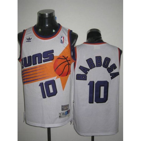 Mitchell & Ness Suns #10 BLeandro Barbosa Stitched White Throwback NBA Jersey