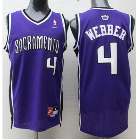 Nike Kings #4 Chris Webber Purple Throwback Stitched NBA Jersey