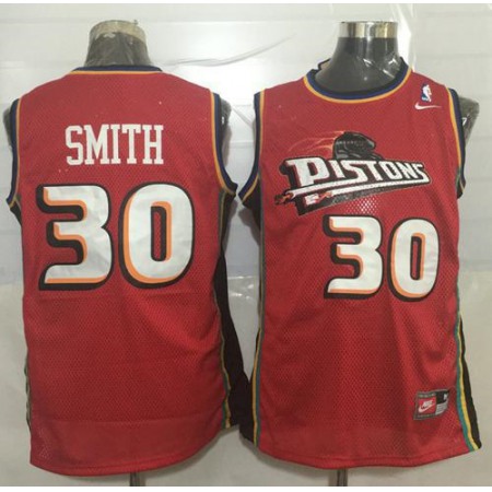 Pistons #30 Joe Smith Red Nike Throwback Stitched NBA Jersey