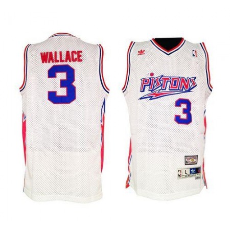 Pistons #3 Ben Wallace White Throwback Stitched NBA Jersey