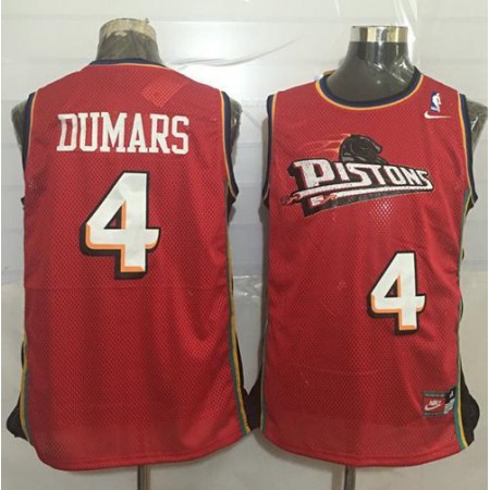 Pistons #4 Joe Dumars Red Nike Throwback Stitched NBA Jersey
