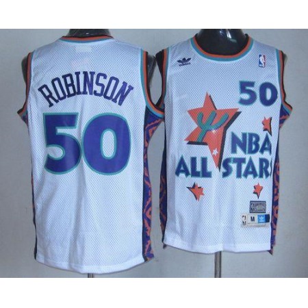 Spurs #50 David Robinson White 1995 All Star Throwback Stitched NBA Jersey