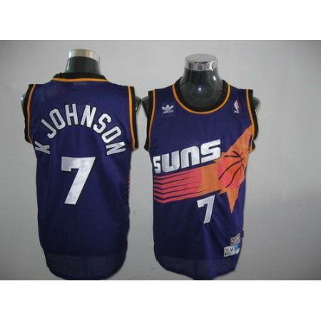 Suns #7 K Johnson Throwback Purple Stitched NBA Jersey