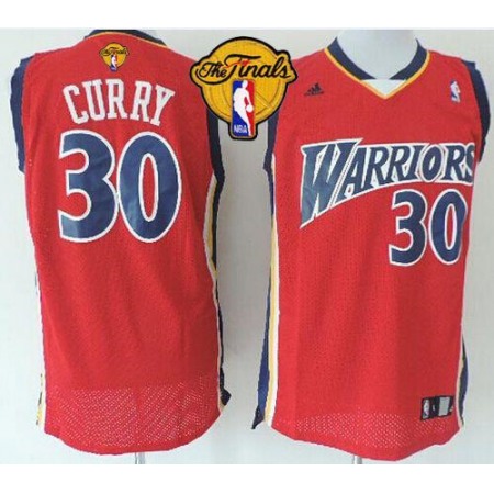 Warriors #30 Stephen Curry Red Throwback The Finals Patch Stitched NBA Jersey