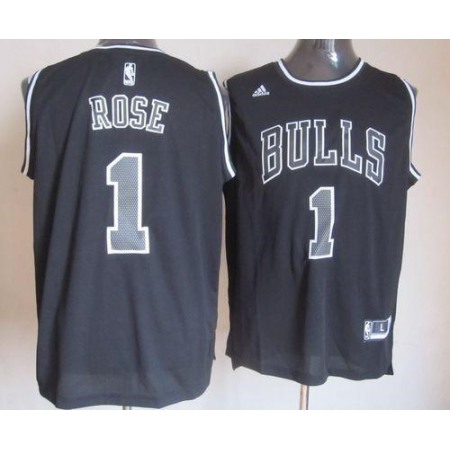 Bulls #1 Derrick Rose Black Shadow Stitched NBA Jersey