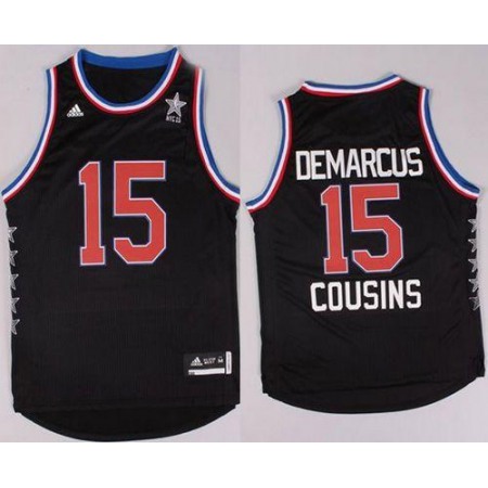 Kings #15 DeMarcus Cousins Black 2015 All Star Stitched NBA Jersey