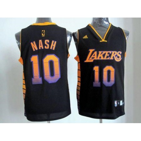 Lakers #10 Steve Nash Black Stitched NBA Vibe Jersey