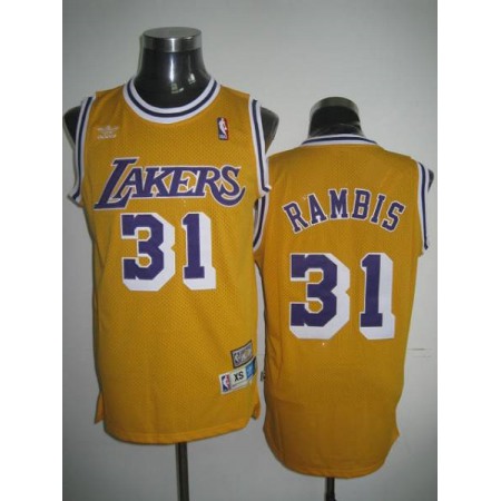 Lakers #31 Kurt Rambis Stitched Yellow Throwback NBA Jersey