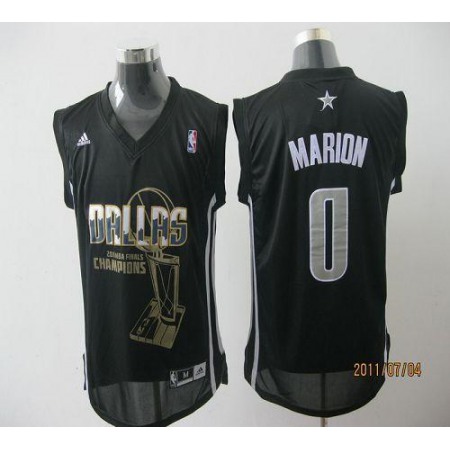 Mavericks 2011 NBA Finals Champions #0 Shawn Marion Revolution 30 Black Stitched NBA Jersey