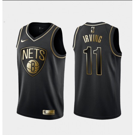 Men's Brooklyn Nets #11 Kyrie Irving Black 2019 Golden Edition Stitched NBA Jersey