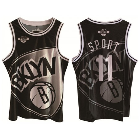 Men's Brooklyn Nets #11 Kyrie Irving Black Print Basketball Jersey