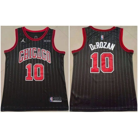 Men's Chicago Bulls #10 DeMar DeRozan Black Stitched Basketball Jersey