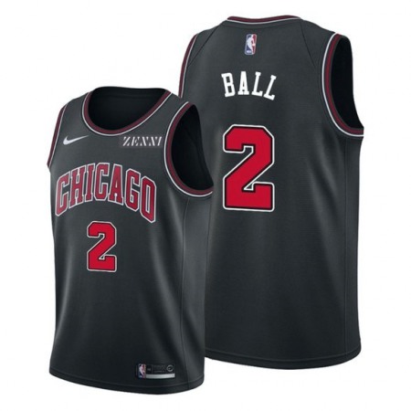 Men's Chicago Bulls #2 Lonzo Ball Black Stitched Basketball Jersey