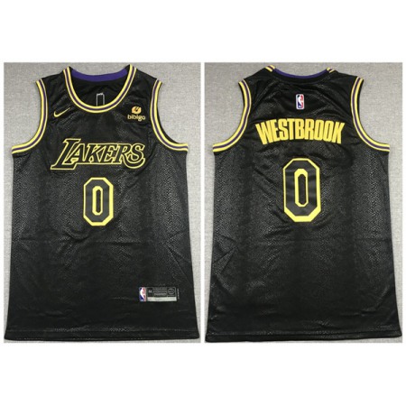 Men's Los Angeles Lakers #0 Russell Westbrook "bibigo" Black Stitched Jersey