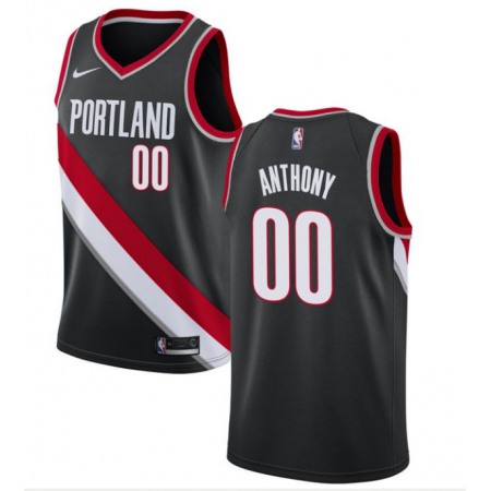 Men's Portland Trail Blazers #00 Carmelo Anthony Black Stitched NBA Jersey