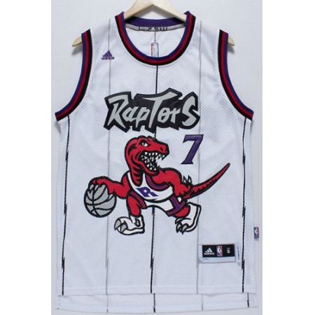 Raptors #7 Kyle Lowry White Throwback Stitched NBA Jersey