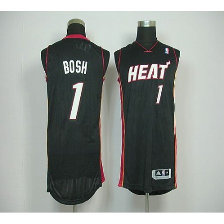Revolution 30 Heat #1 Chris Bosh Black Stitched NBA Jersey