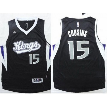 Revolution 30 Kings #15 DeMarcus Cousins Black Stitched NBA Jersey