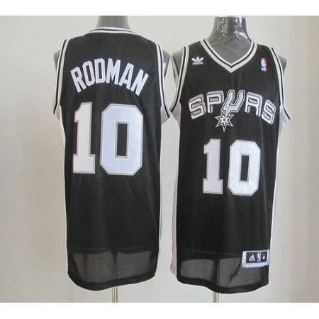 Spurs #10 Dennis Rodman Black Revolution 30 Stitched NBA Jersey