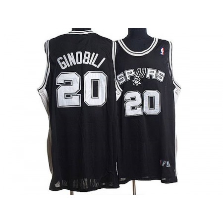 Spurs #20 Manu Ginobili Stitched Black NBA Jersey