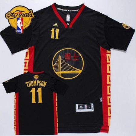 Warriors #11 Klay Thompson Black Slate Chinese New Year The Finals Patch Stitched NBA Jersey