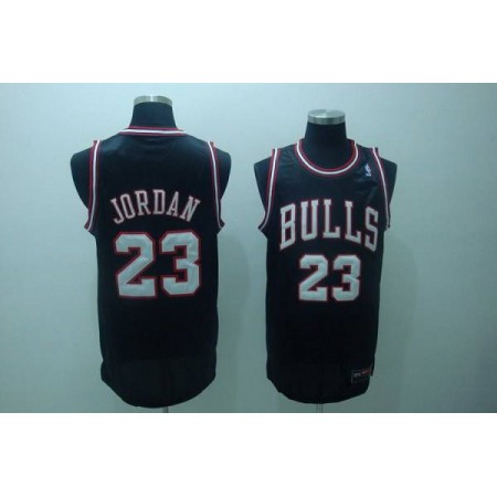 Bulls #23 Michael Jordan Stitched Black White Number NBA Jersey