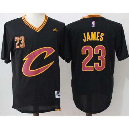Cavaliers #23 LeBron James Black Short Sleeve "C" Stitched NBA Jersey