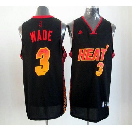 Heat #3 Dwyane Wade Black Stitched NBA Vibe Jersey