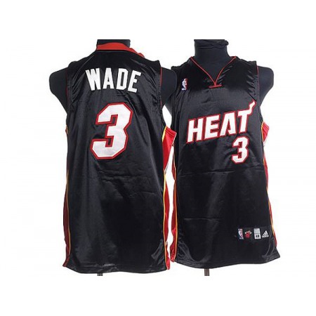 Heat #3 Dwyane Wade Stitched Black NBA Jersey