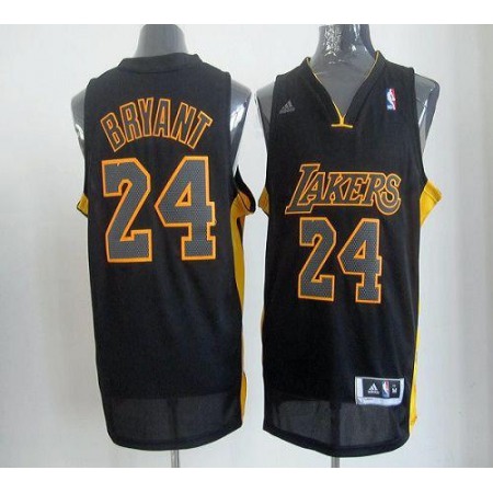 Lakers #24 Kobe Bryant Black With Gold No. Stitched NBA Jersey