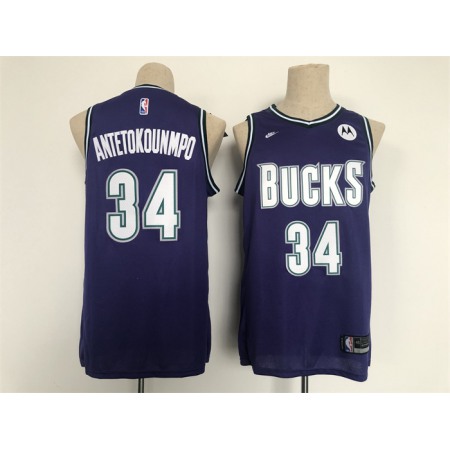 Men's Milwaukee Bucks #34 Giannis Antetokounmpo Black Stitched Basketball Jersey