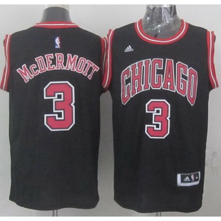 Revolution 30 Bulls #3 Doug McDermott Black Stitched NBA Jersey