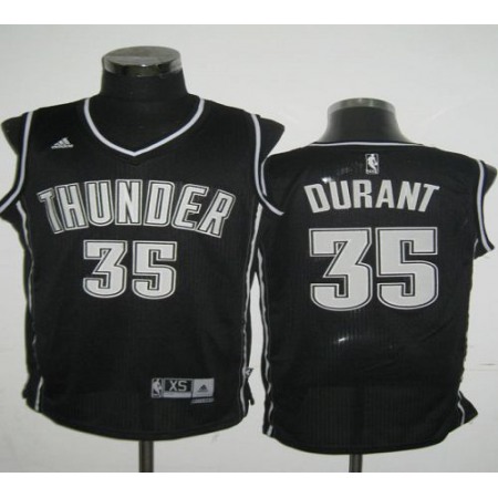 Thunder #35 Kevin Durant Black Shadow Stitched NBA Jersey