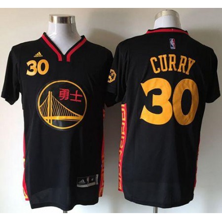 Warriors #30 Stephen Curry Black Slate Chinese New Year Stitched NBA Jersey