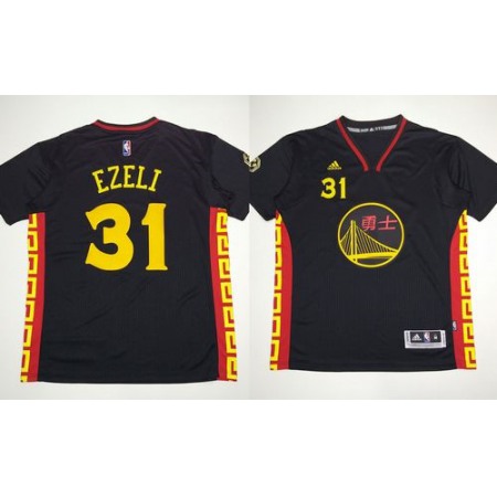 Warriors #31 Festus Ezeli Black Slate Chinese New Year Stitched NBA Jersey