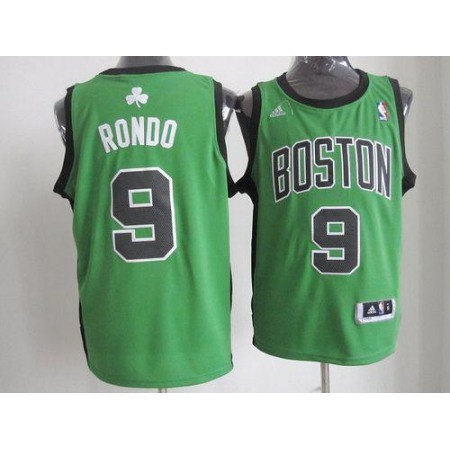 Celtics #9 Rajon Rondo Green(Black No.) Alternate Revolution 30 Stitched NBA Jersey