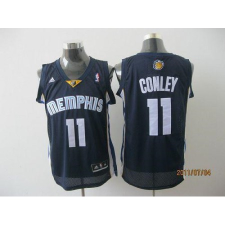 Grizzlies #11 Michael Conley Revolution 30 Dark Blue Stitched NBA Jersey