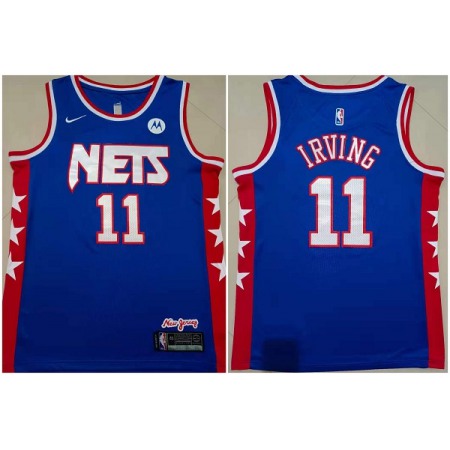 Men's Brooklyn Nets #11 Kyrie Irving Blue Stitched Basketball Jersey