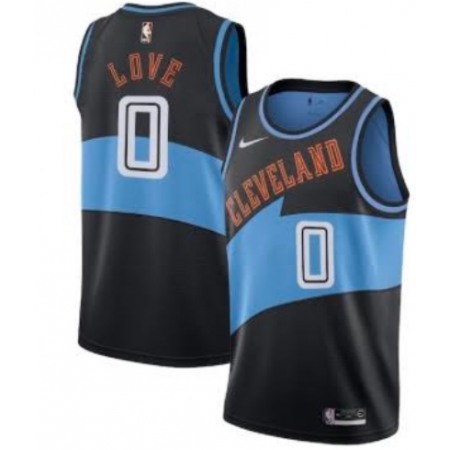 Men's Cleveland Cavaliers #0 Kevin Love Black/Blue Stitched Basketball Jersey
