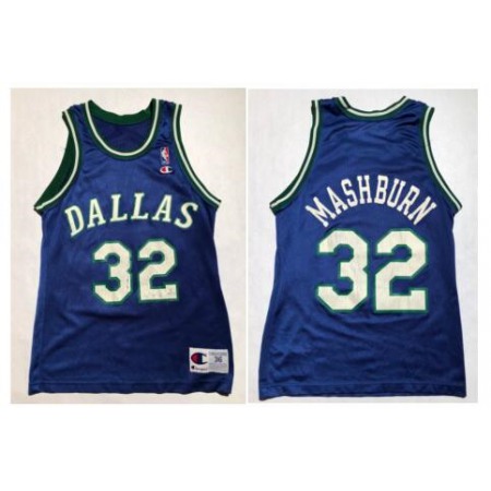 Men's Dallas Mavericks #32 Jamal Mashburn Champion Basketball Stitched Jersey