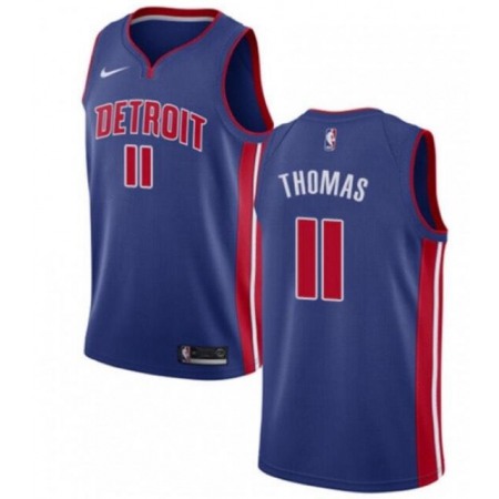 Men's Detroit Pistons #11 Isiah Thomas Blue Stitched NBA Jersey