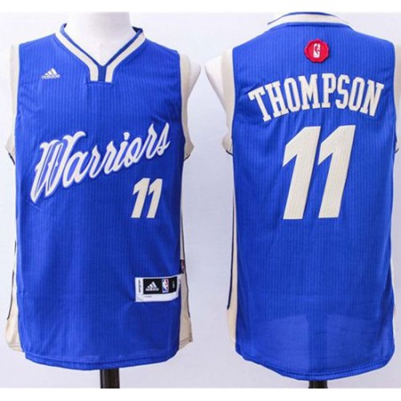 Warriors #11 Klay Thompson Blue 2015-2016 Christmas Day Stitched NBA Jersey