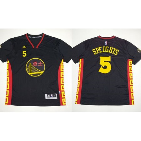 Warriors #5 Marreese Speights Black Slate Chinese New Year Stitched NBA Jersey