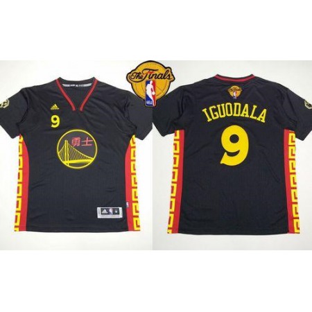 Warriors #9 Andre Iguodala Black Slate Chinese New Year The Finals Patch Stitched NBA Jersey