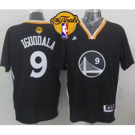 Warriors #9 Andre Iguodala New Black Alternate The Finals Patch Stitched NBA Jersey