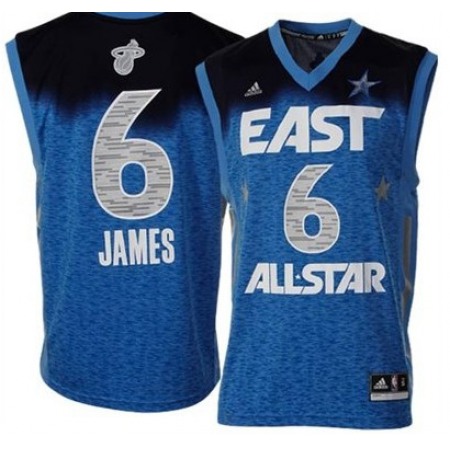 2012 All Star Heat #6 LeBron James Blue Stitched NBA Jersey