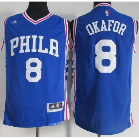 76ers #8 Jahlil Okafor Blue Stitched NBA Jersey